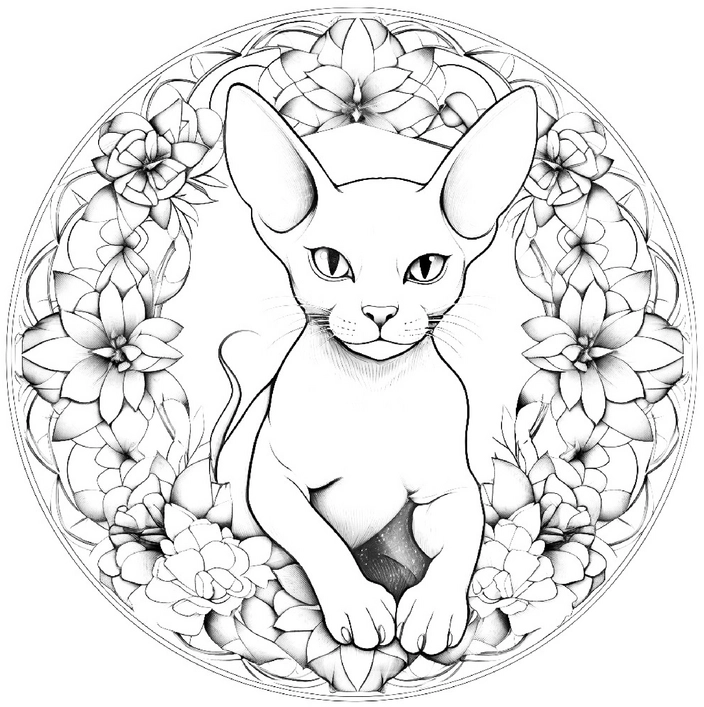 katze-im-mandala-umgeben-von-blumen