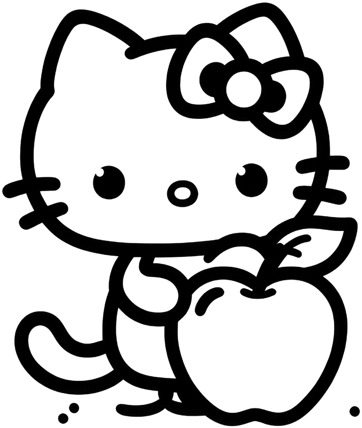 katze-mit-apfel-ausmalbild-vorlage