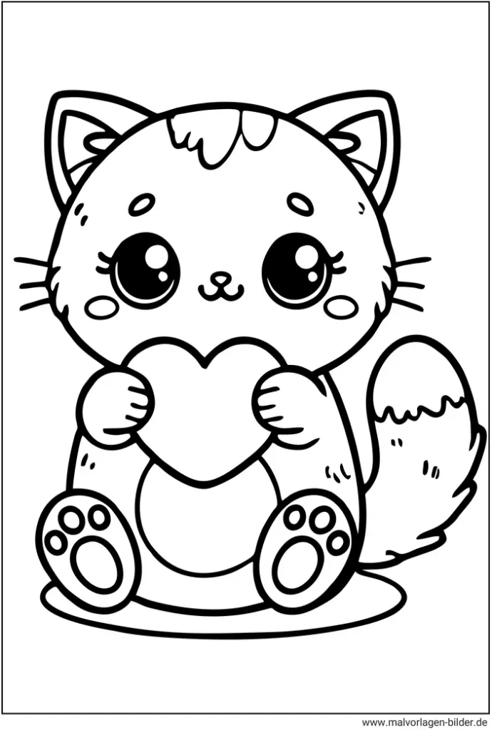 katze-mit-herz-ausmalvorlage