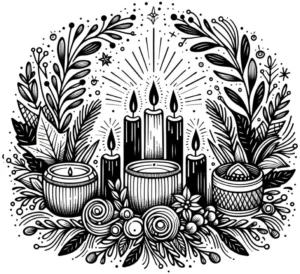 kerzen-und-pflanzen-ausmalen-vorlage