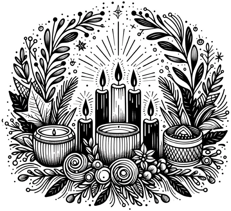 kerzen-und-pflanzen-ausmalen-vorlage