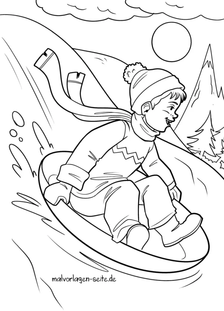 kind-auf-dem-schlitten-im-schnee