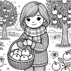 kind-mit-aepfeln-im-obstgarten-malvorlage