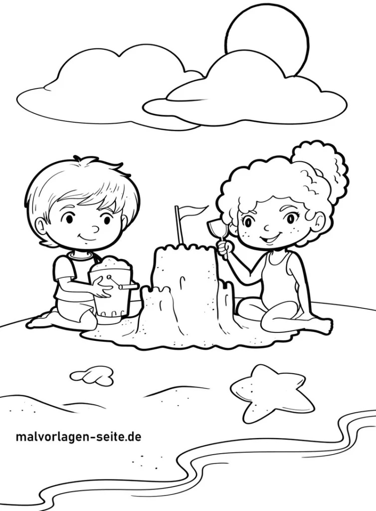 kinder-am-strand-sandburg-bauen