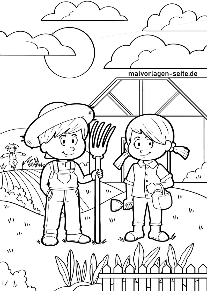 kinder-auf-dem-bauernhof-malvorlage
