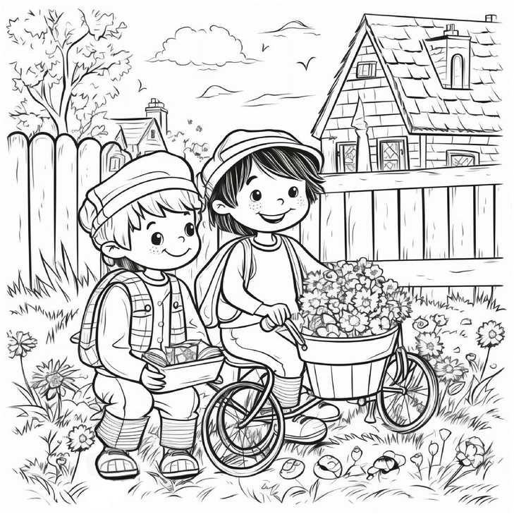 kinder-blumen-im-fruehling-ausmalen