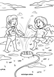 kinder-im-sommer-mit-rasensprenger-ausmalvorlage