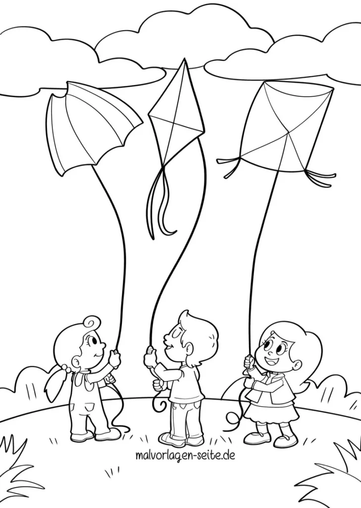 kinder-mit-drachen-und-regenschirm-im-park