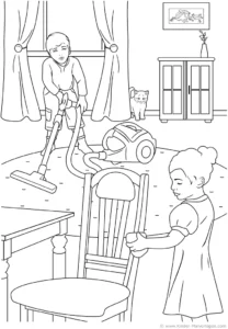 kinder-putzen-im-haushalt-ausmalvorlage