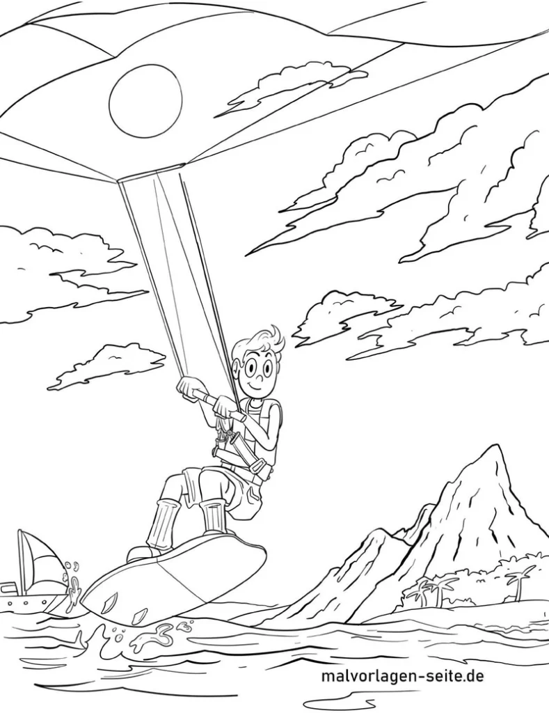 kitesurfer-auf-dem-wasser-malen