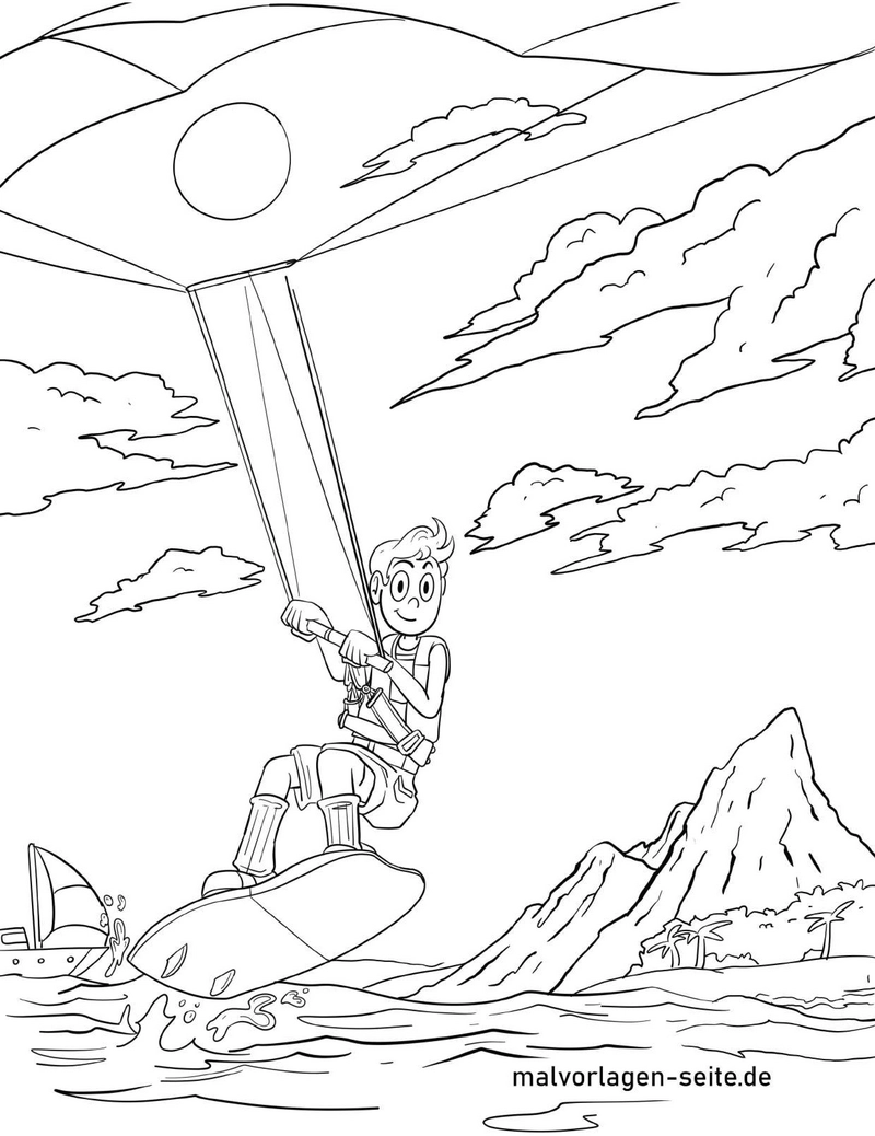 kitesurfer-auf-dem-wasser-malen