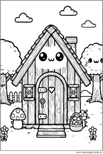 kleine-holzhaeuser-ausmalvorlagen
