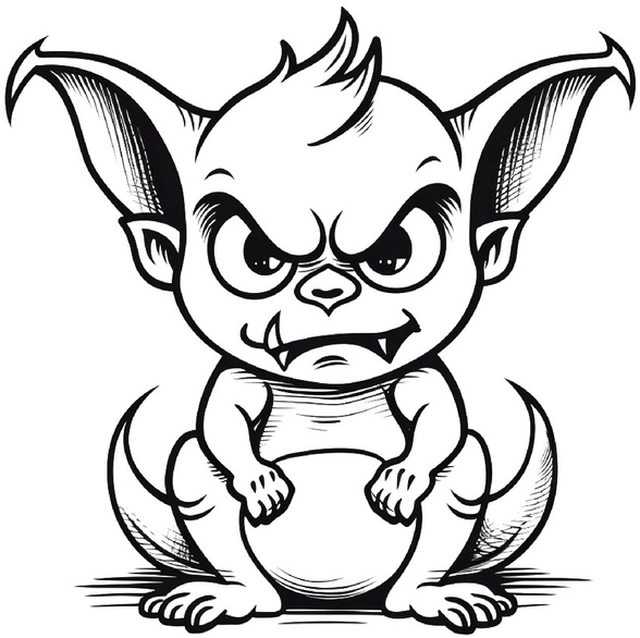 kleines-grimmiges-monster-ausmalvorlage