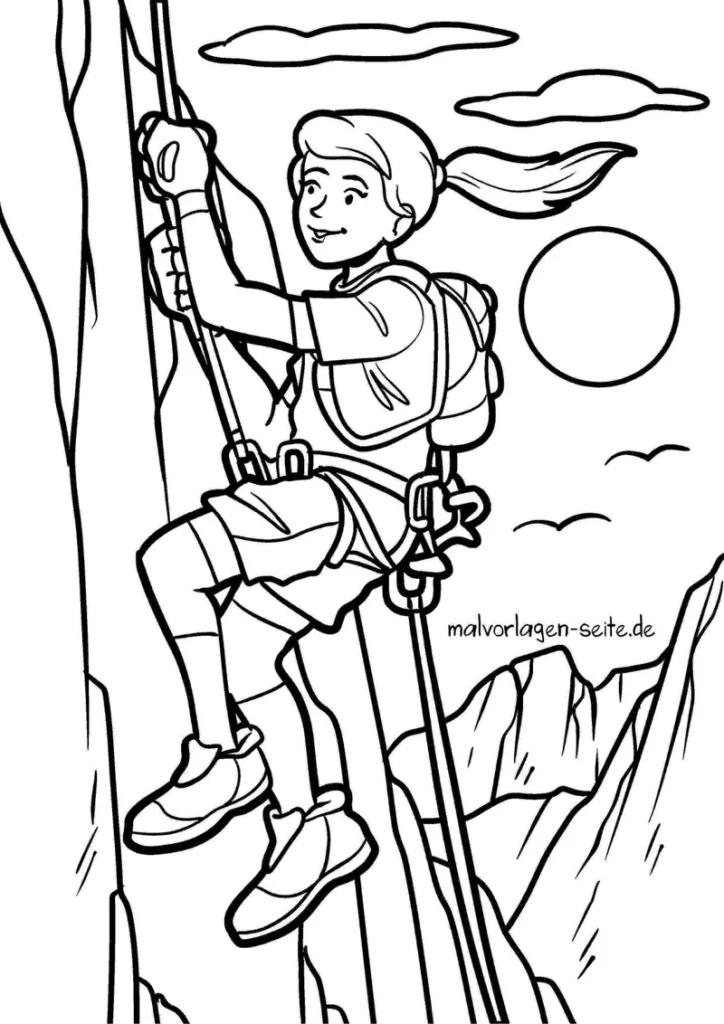 klettern-in-den-bergen-malvorlage