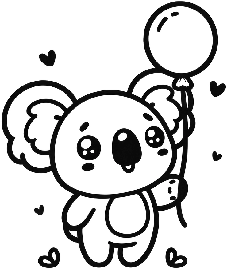 koala-ausmalvorlage-mit-ballon-und-herzen