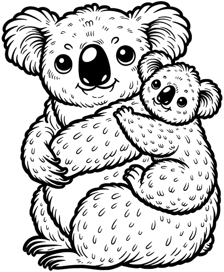 koala-mit-baby-ausmalbild-inklusive-tipps