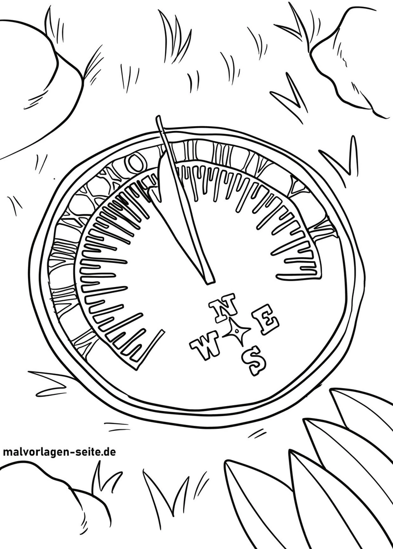 kompass-in-der-natur-ausmalbild