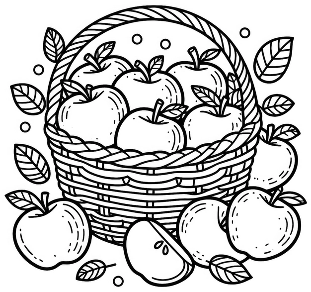 korb-mit-aepfeln-ausmalvorlage