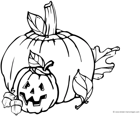 kuerbis-mit-blättern-halloween-malen