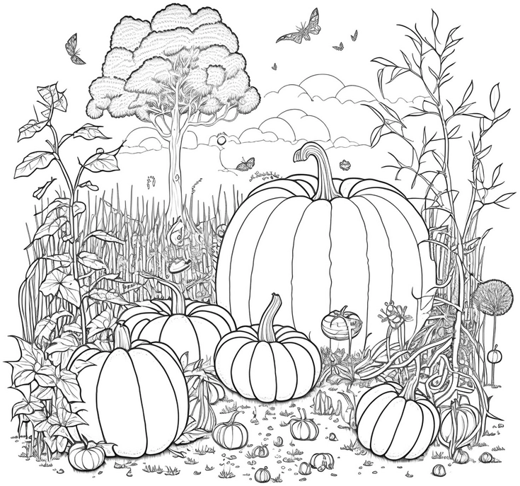 kuerbisfeld-herbst-ausmalvorlage