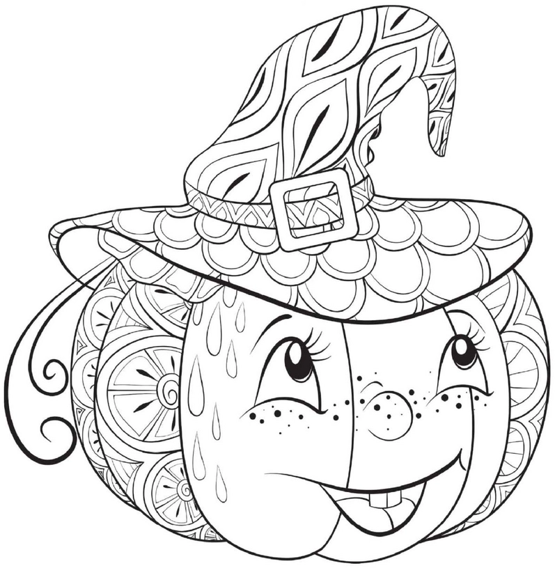 kuerbishexe-mit-buntem-hut-und-mustern