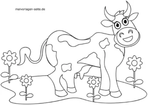 kuh-ausmalvorlage-mit-blumen