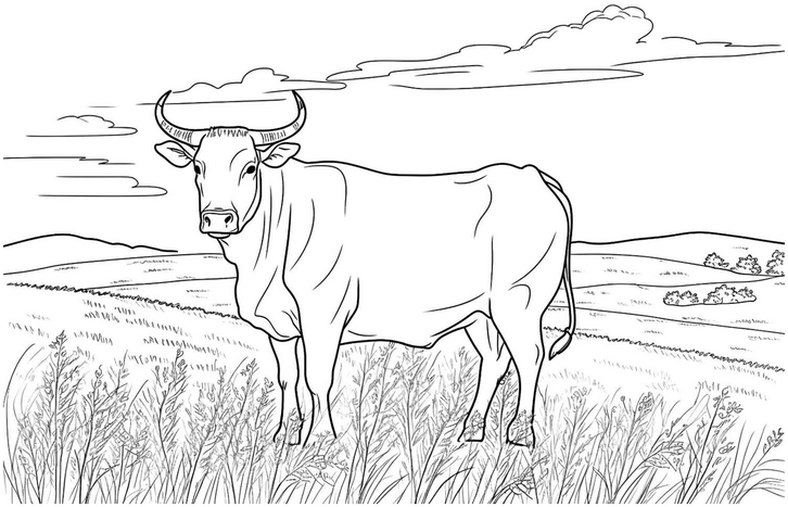 kuh-in-der-natur-ausmalvorlage