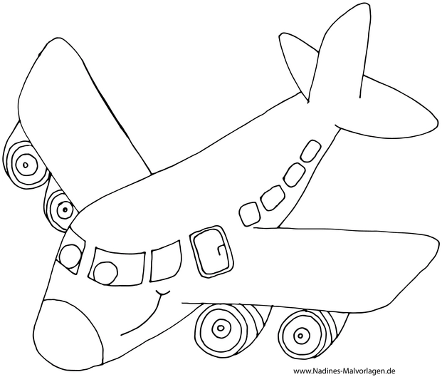 lachendes-flugzeug-malvorlage