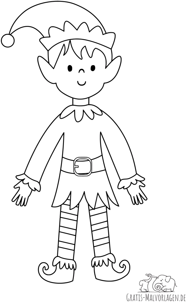 laechelnder-elf-ausmalvorlage