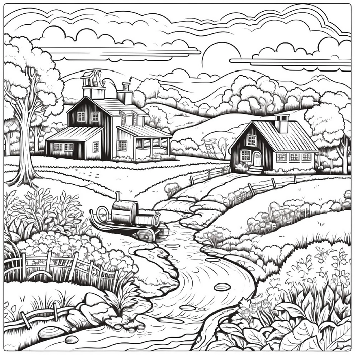 laendliche-idylle-mit-bauernhaeusern-und-bach
