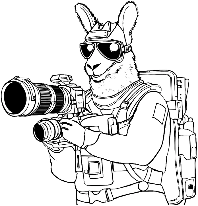 lama-fotograf-mit-kamera-ausmalvorlage