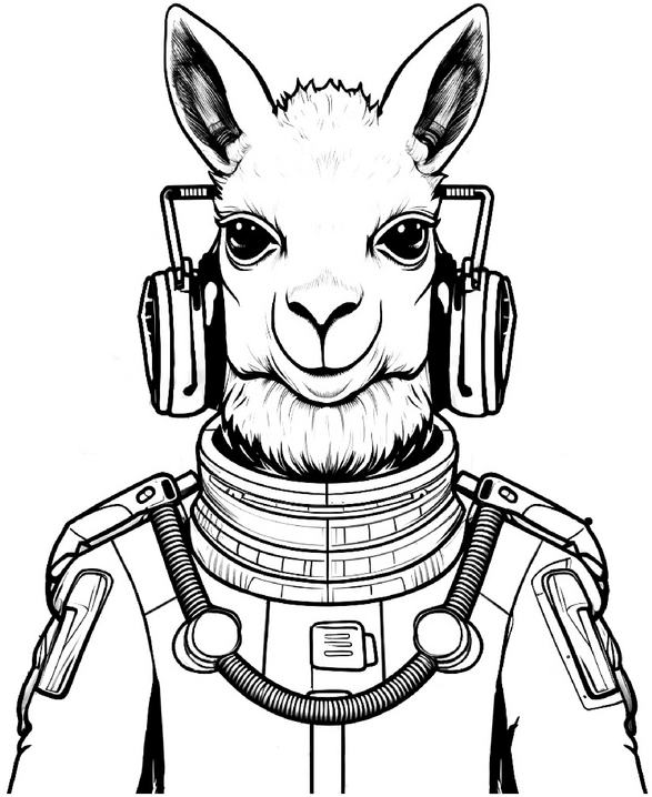 lama-im-raumanzug-ausmalvorlage