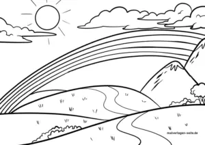 landschaft-mit-regenbogen-und-sonne