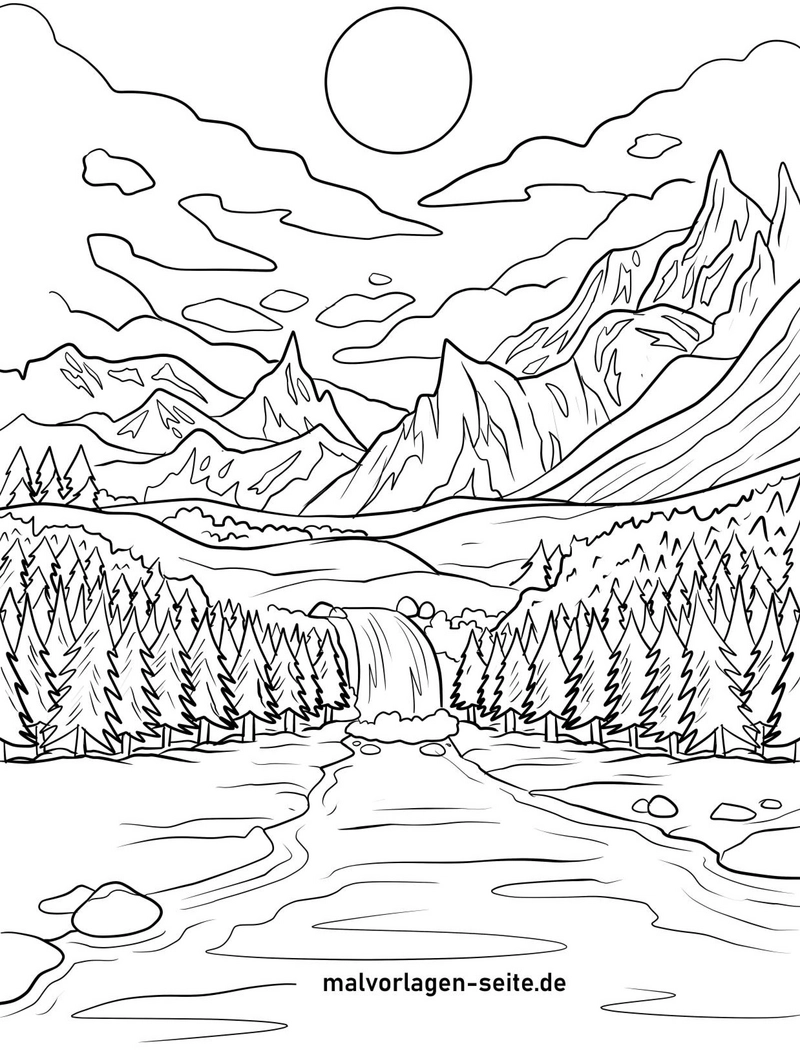 landschaftsbild-mit-wasserfall-und-bergen