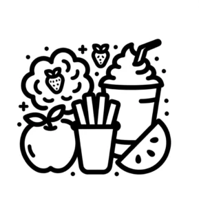 lebensmittel-malvorlage-obst-snacks