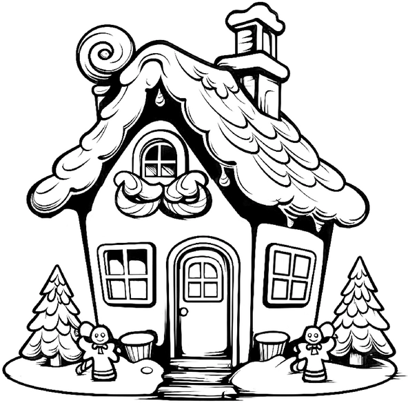 lebkuchenhaus-mit-lebkuchenfiguren-und-tannenbaeumen