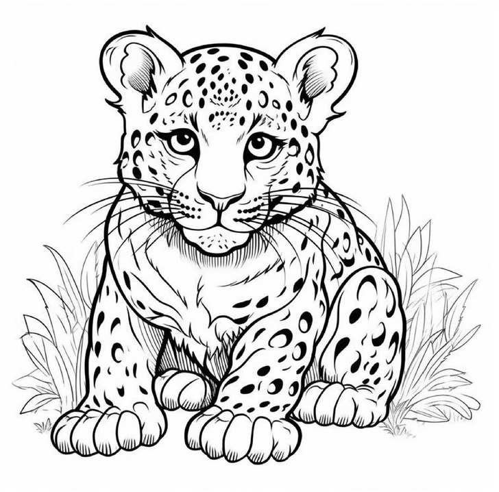 leopard-im-gras-ausmalvorlage