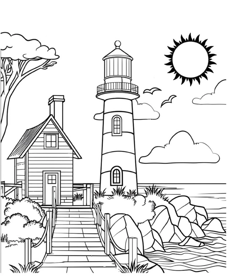 leuchtturm-kuestenlandschaft-ausmalbild