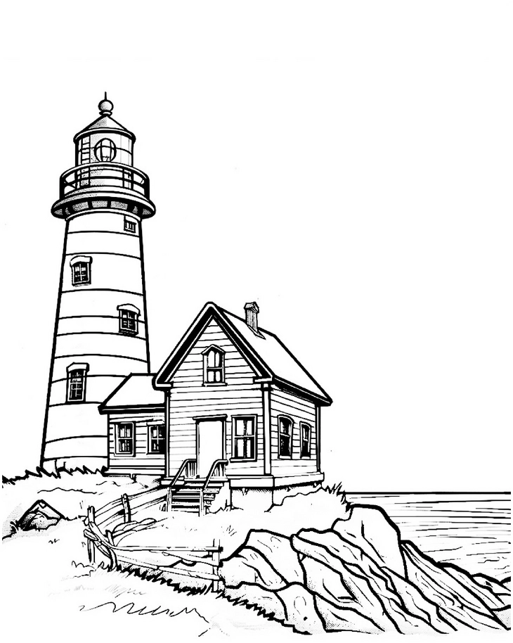 leuchtturm-und-kuestenlandschaft-ausmalvorlage