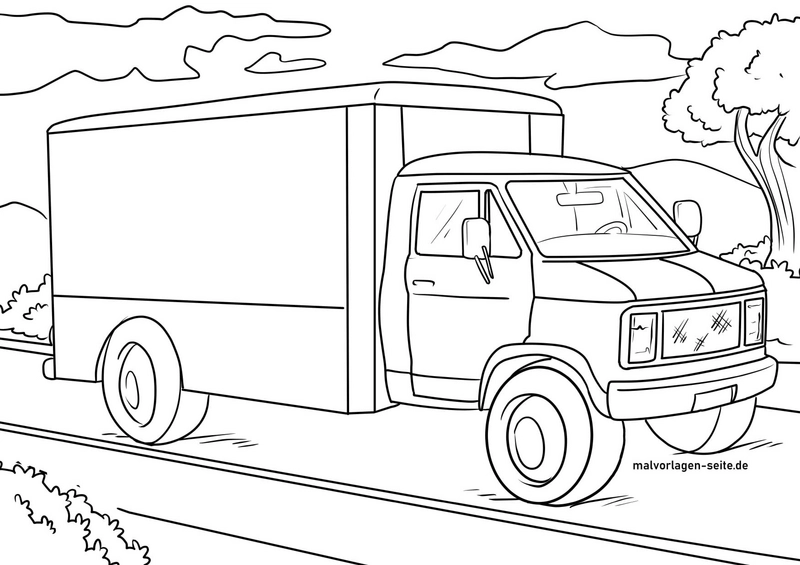 lieferwagen-in-der-natur-ausmalvorlage