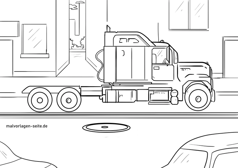 lkw-in-der-stadt-malvorlage