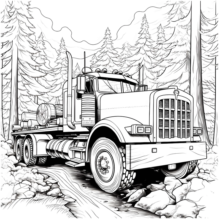 lkw-in-waldlandschaft-ausmalvorlage