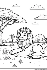 loewe-in-der-natur-ausmalbild