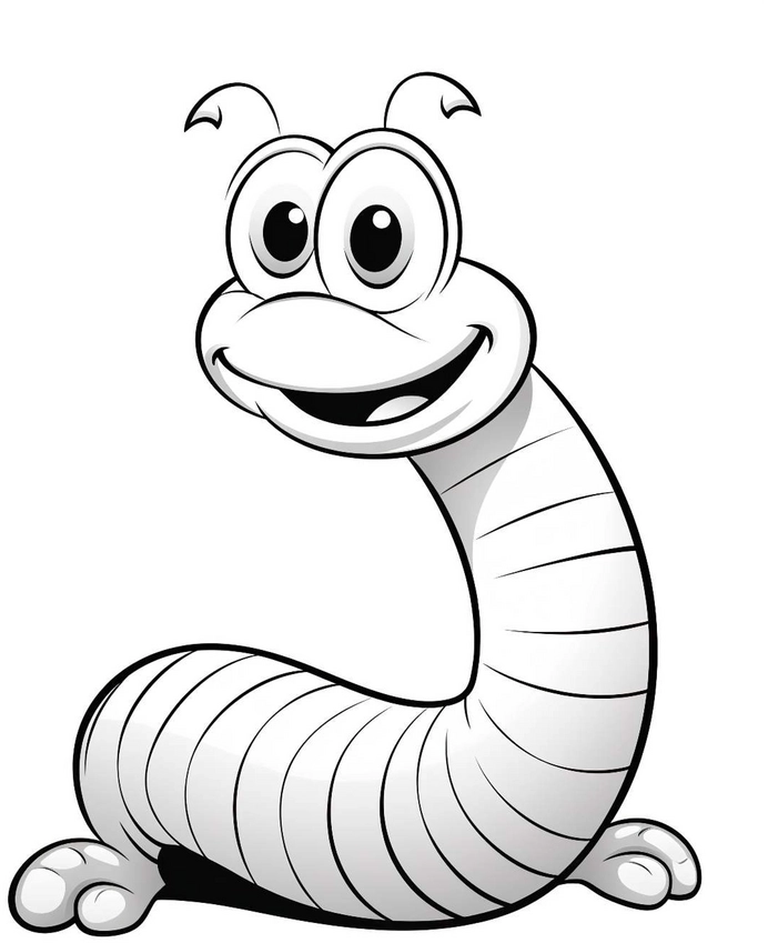 lustiger-wurm-ausmalbild-fuer-kinder