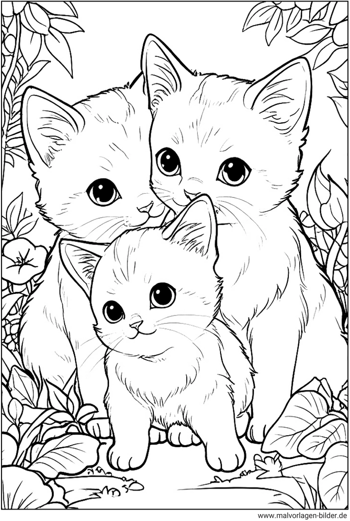 maechtige-drei-katzen-ausmalvorlage-fuer-erwachsene