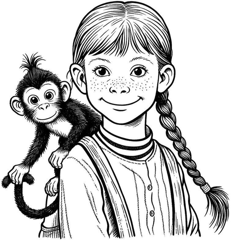 maedchen-aeffchen-ausmalvorlage