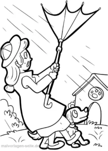 maedchen-hund-regenschirm-im-regen