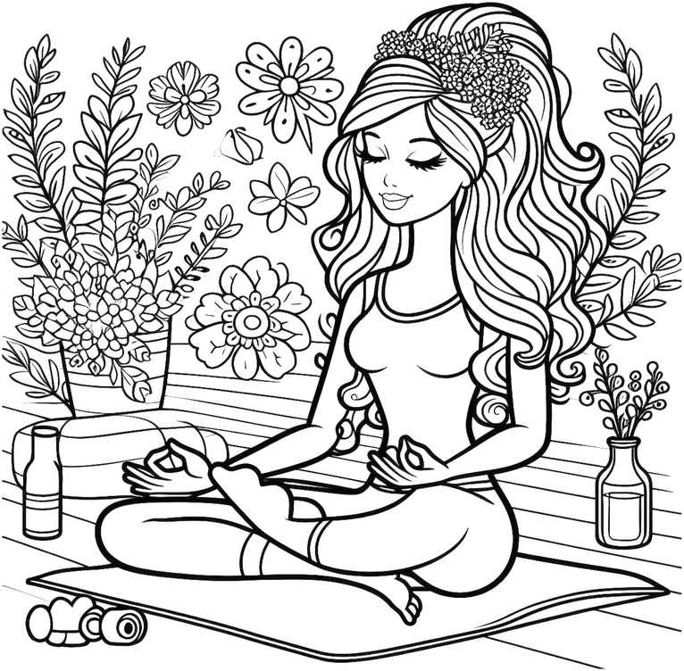 maedchen-in-meditationshaltung-mit-blumen