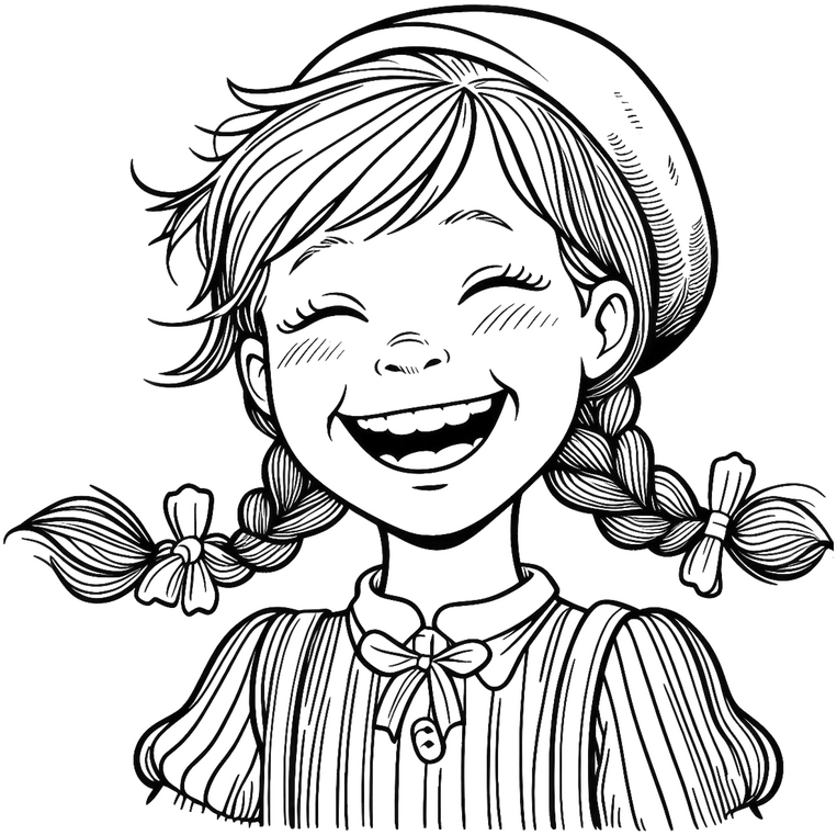 maedchen-laechelnd-mit-zoepfen-ausmalbild