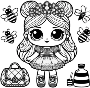 maedchen-mit-bienen-ausmalvorlage
